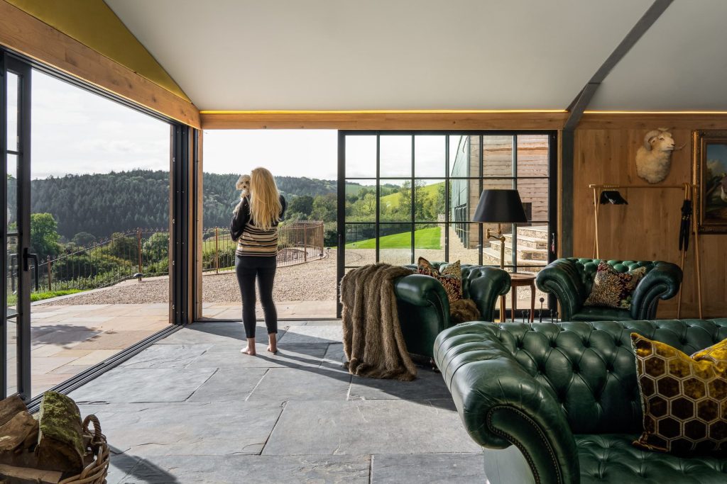 Valley views from the Cowshed at Bittescombe Lodge