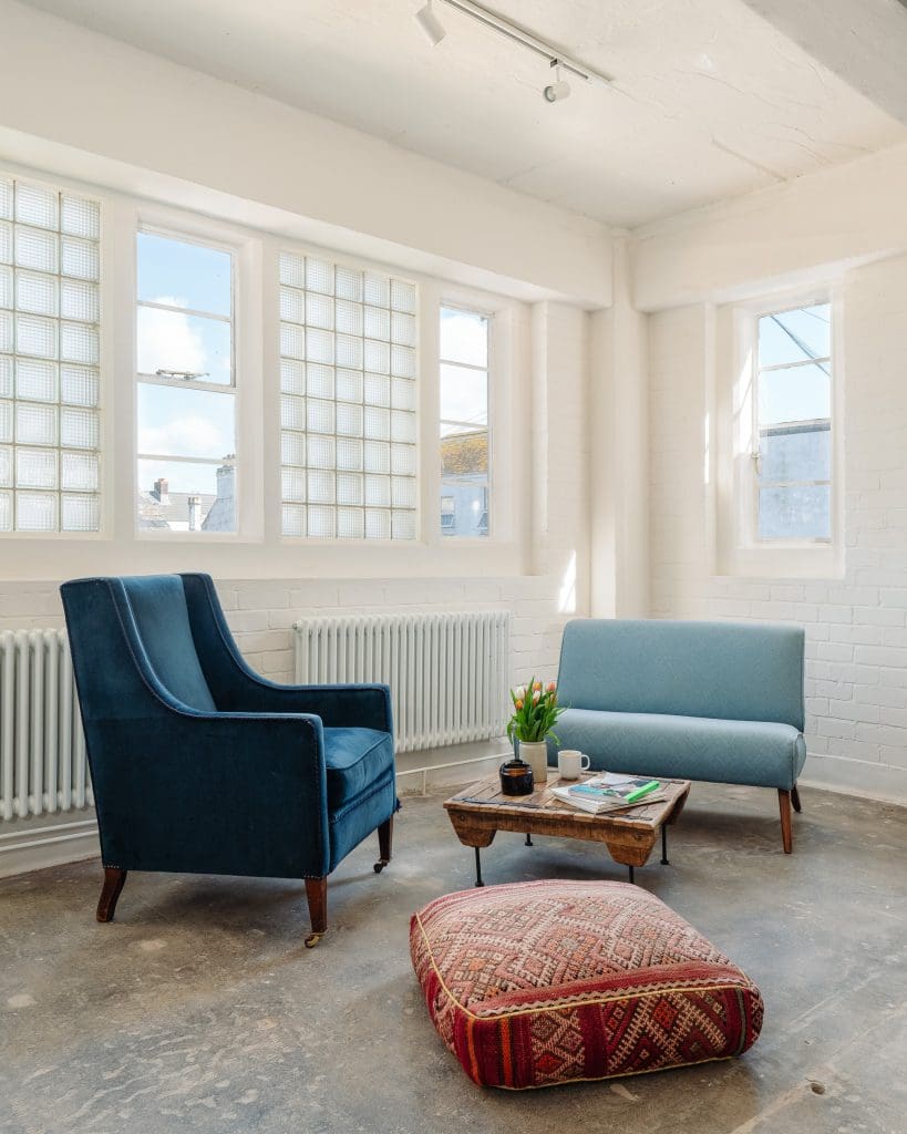 Commercial interior architectural photography for work spaces and artist studios at Light Studios in Plymouth by Eat Work Art