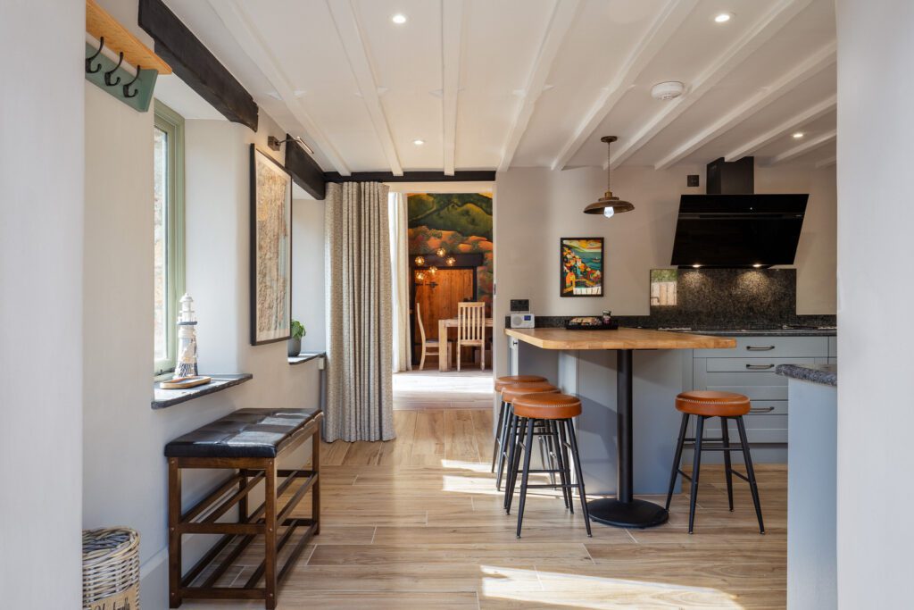 Woodpeckers is an Eco-friendly Devon holiday barn with luxury, accessibility, and tranquil, inviting spaces photographed by Sue Vaughton