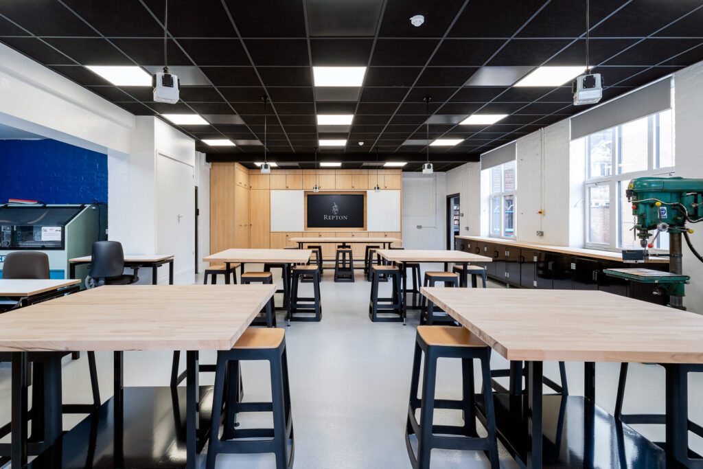 Taskspace Interior Design and Installation at Repton School photographed by Sue Vaughton Photography