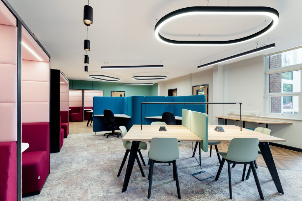 Taskspace Interior Design of The Maynards School Sixth Form and photographed by Sue Vaughton Photography