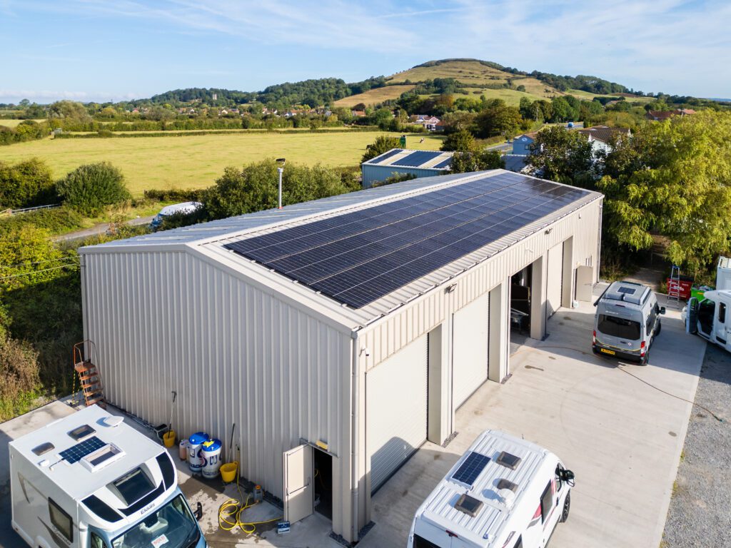 Forest Solar & Electrical Services – aerial and architectural ground photography of commercial and industrial electrical service installations by Sue Vaughton