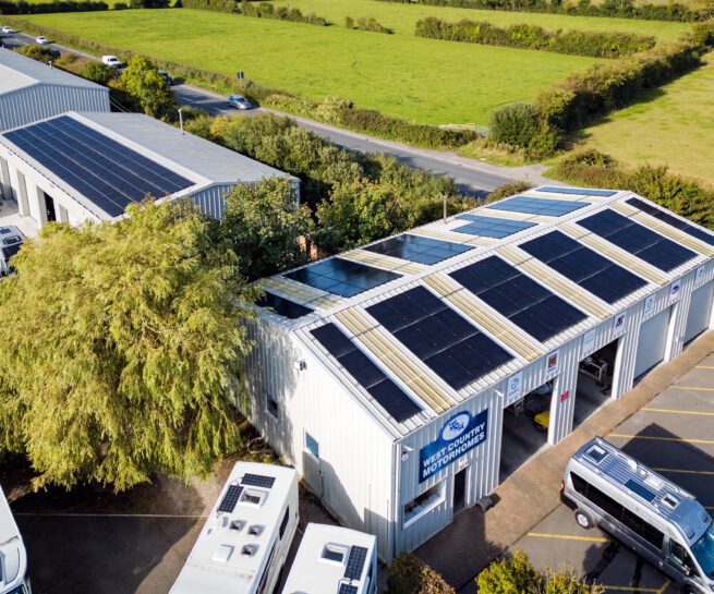 Forest Solar & Electrical Services – aerial and architectural ground photography of commercial and industrial electrical service installations by Sue Vaughton