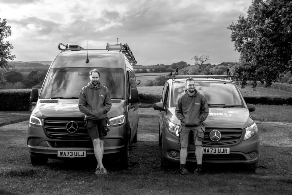 Forest Solar & Electrical Services – aerial and architectural ground photography of commercial and industrial electrical service installations by Sue Vaughton