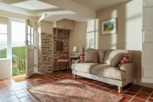Pear Tree Cottage in South Milton. Interior and exterior pictures photographed by Sue Vaughton Photography