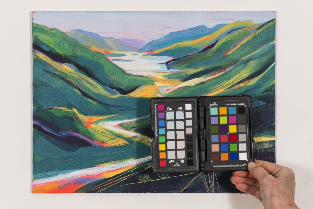 Artistic landscape painting with colour calibration tool Artistic landscape painting with colour calibration tool